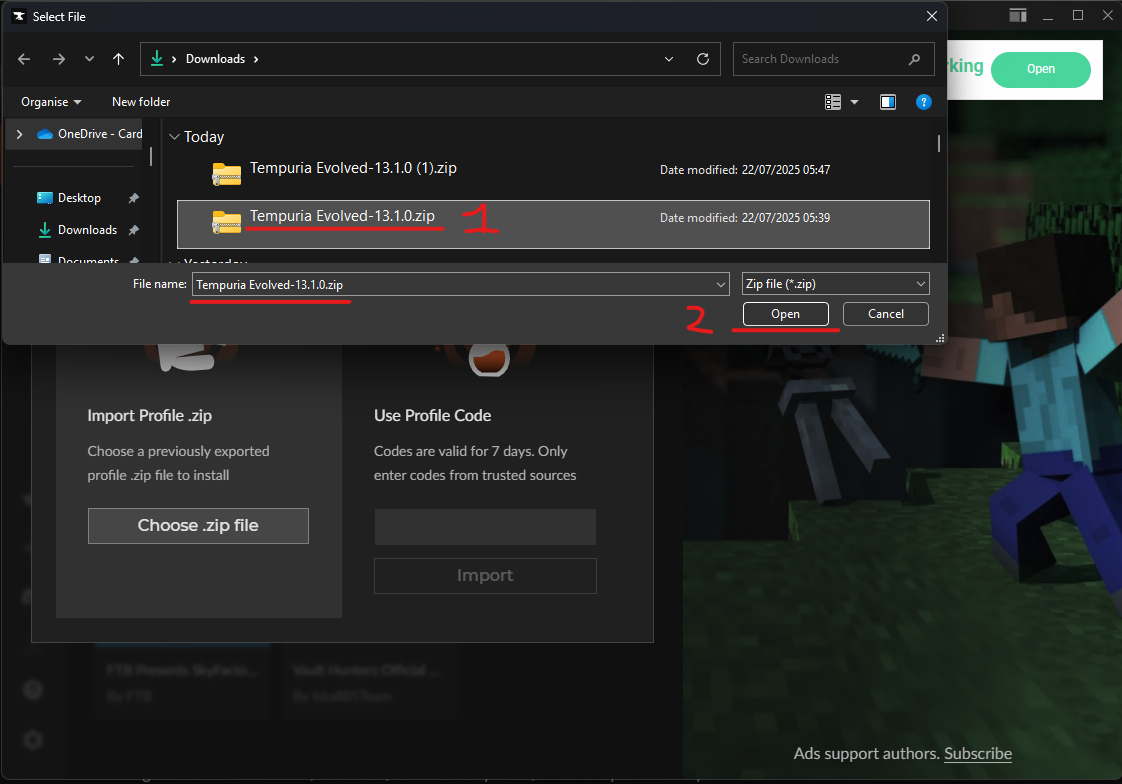 Select Modpack File