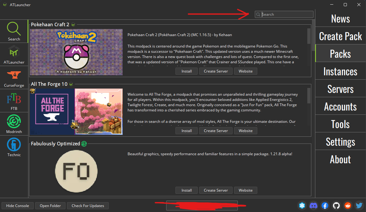 AT Launcher Add Instance